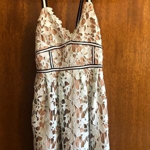 Lace teal crochet dress